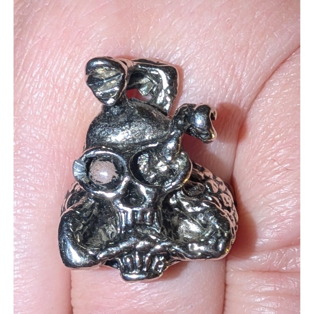 Adjustable‎ Vintage Snake Skull Biker Ring Metal Punk Grunge Y2k Vtg